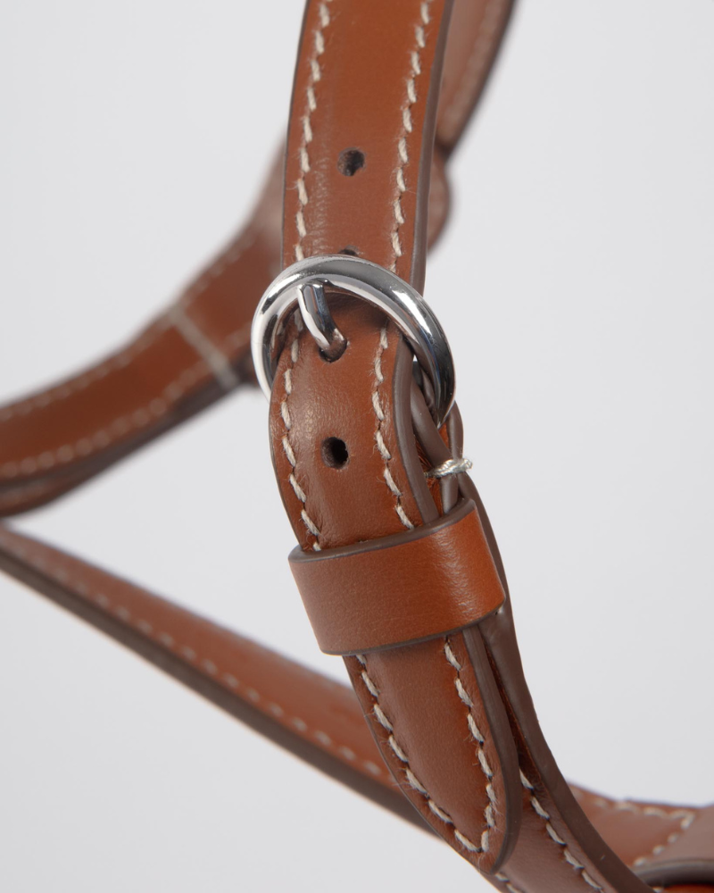Nuvola Leather Dog Harness in Tobacco Brown