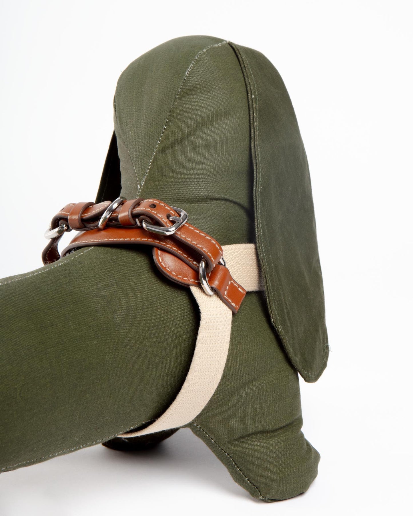 Aria Textile Dog Harness in Natural + Tobacco