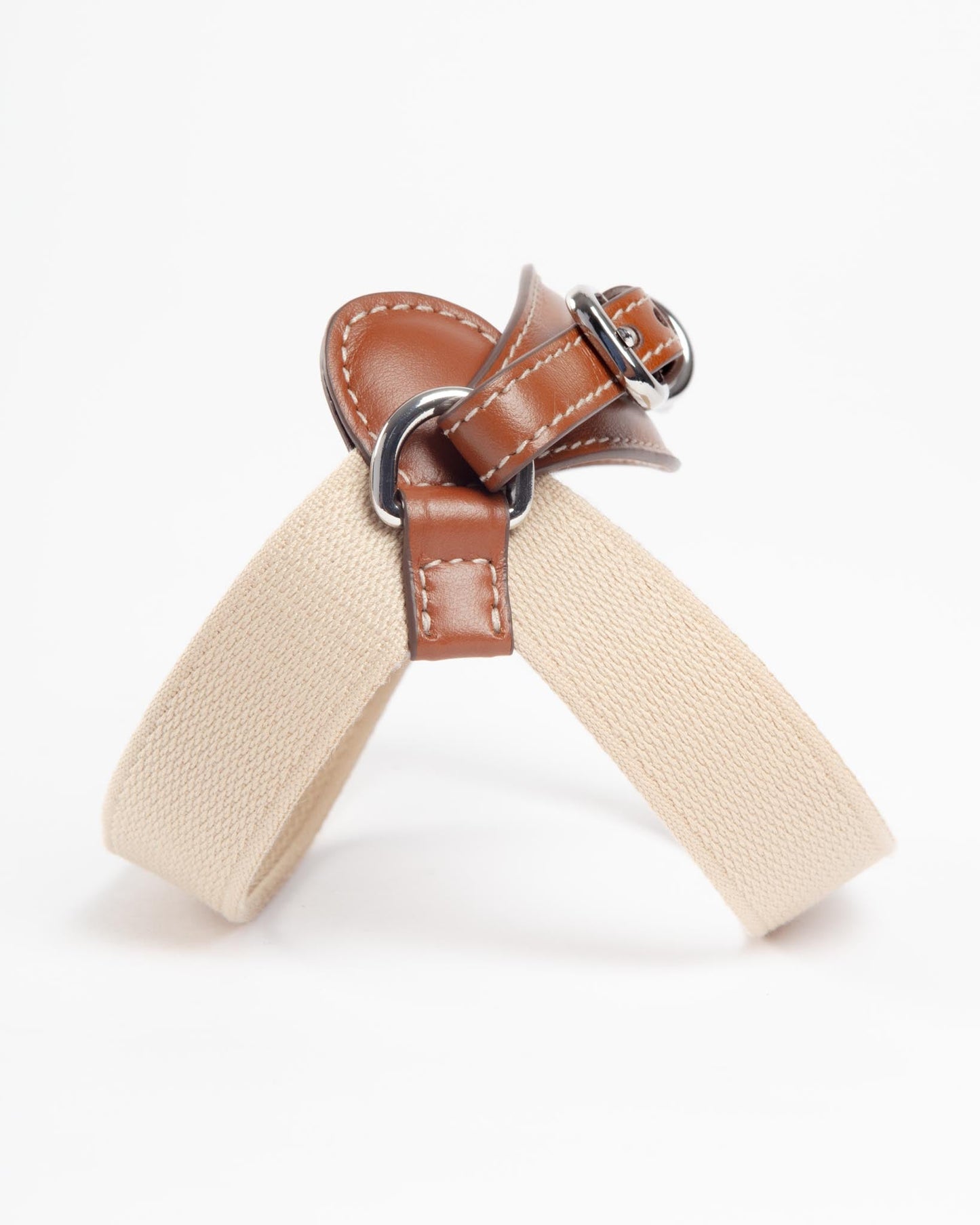 Aria Textile Dog Harness in Natural + Tobacco